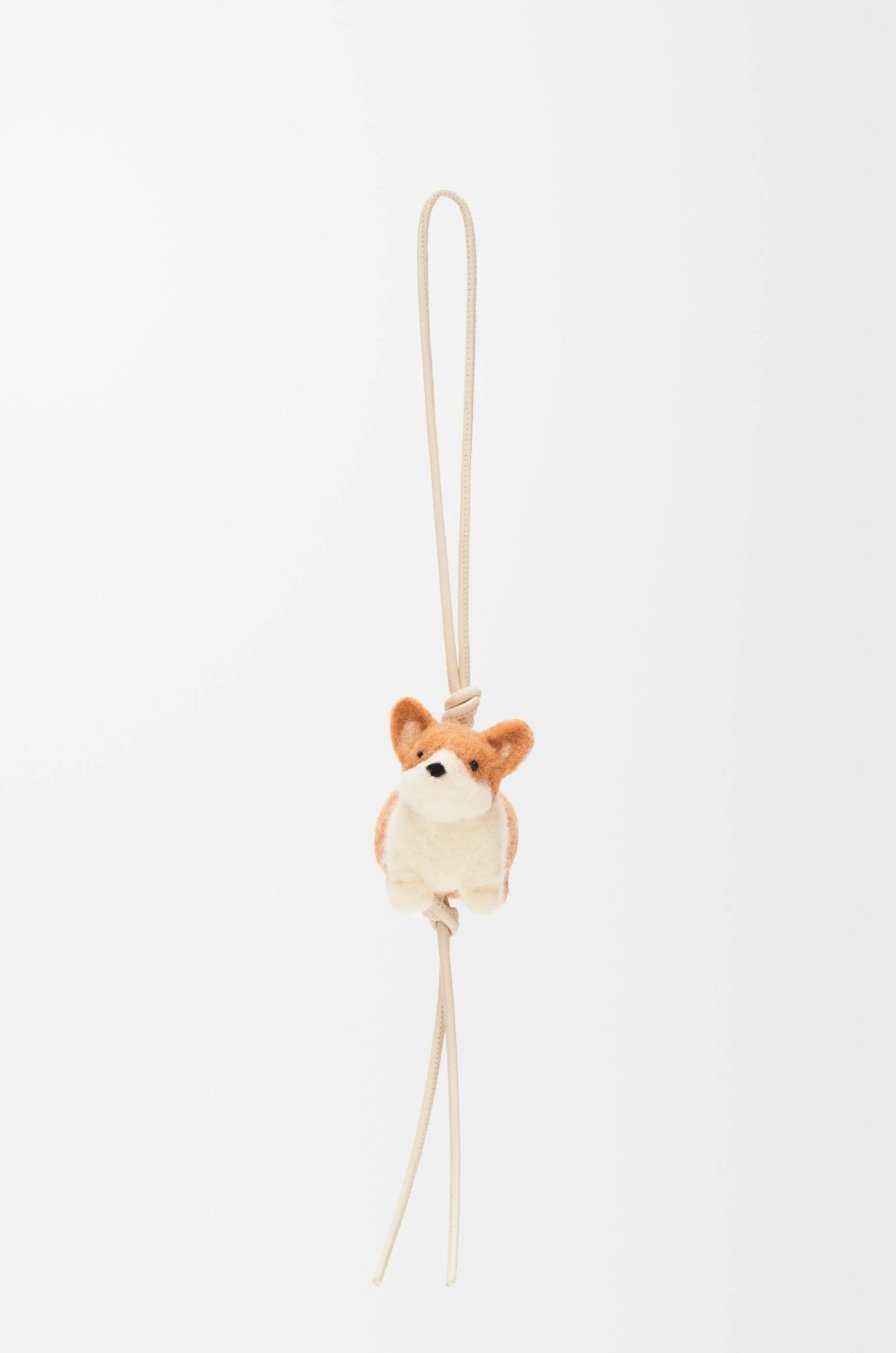 Corgi charm in felt and calfskin - 1