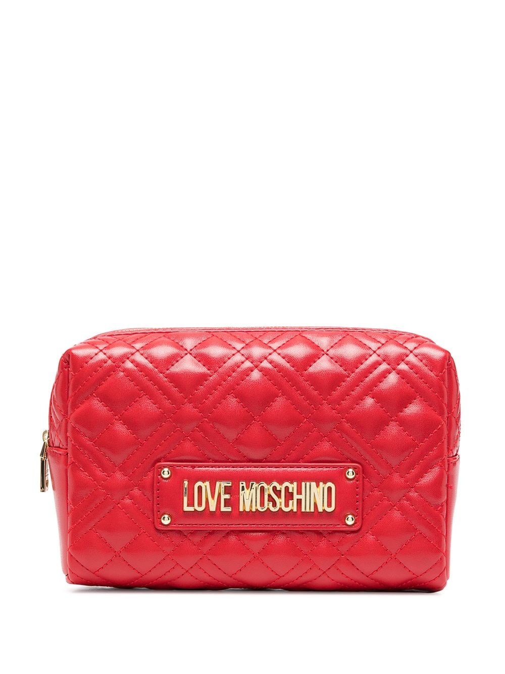 quilted logo plaque clutch - 1