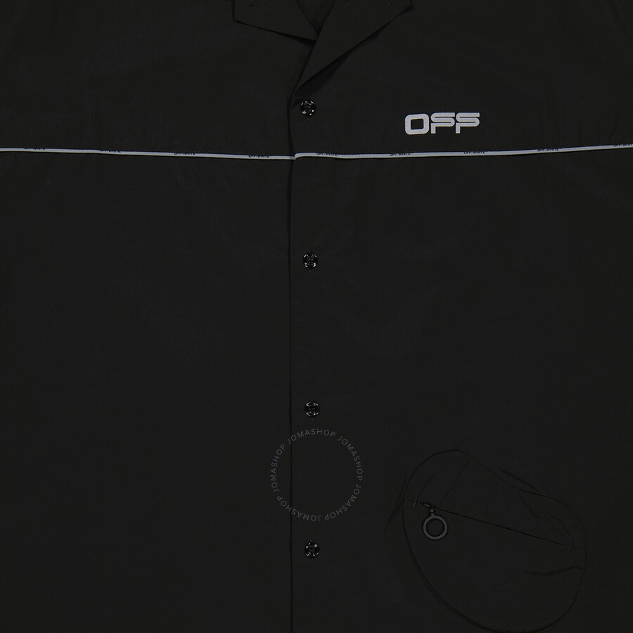Off-White Men's Short-sleeve Track Button Shirt In Black - 7