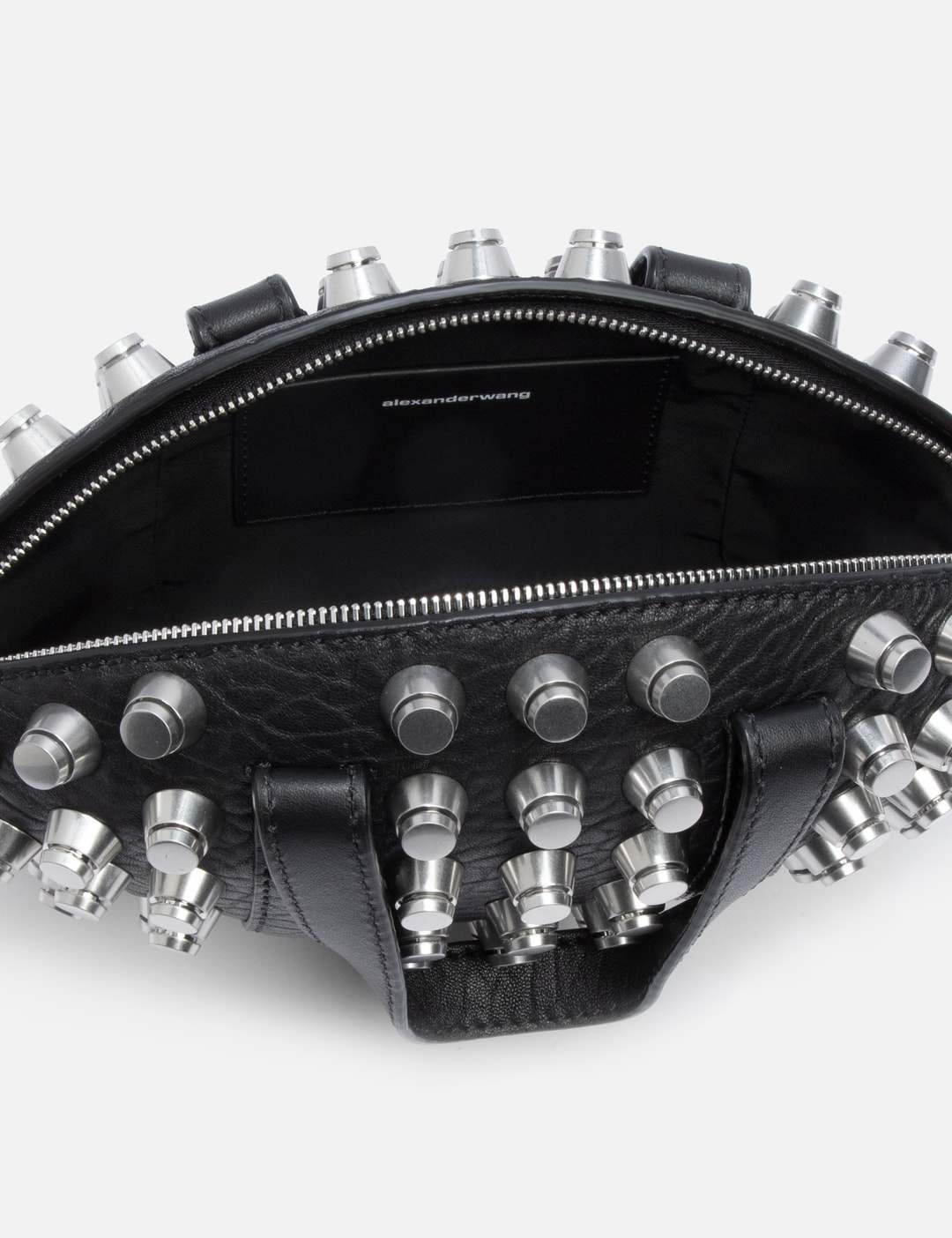 送料関税込み Alexander Wang Kong Trap Studded ハンドバッグ kong trap studded handbag in lambskin leather in BLACK