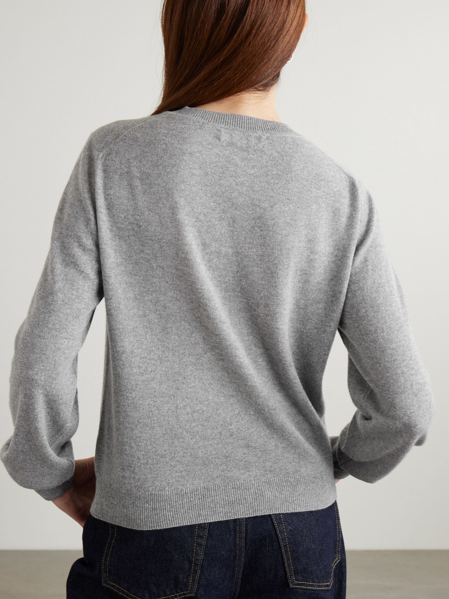 Enya mélange cashmere and cotton-blend cardigan Gray - 3