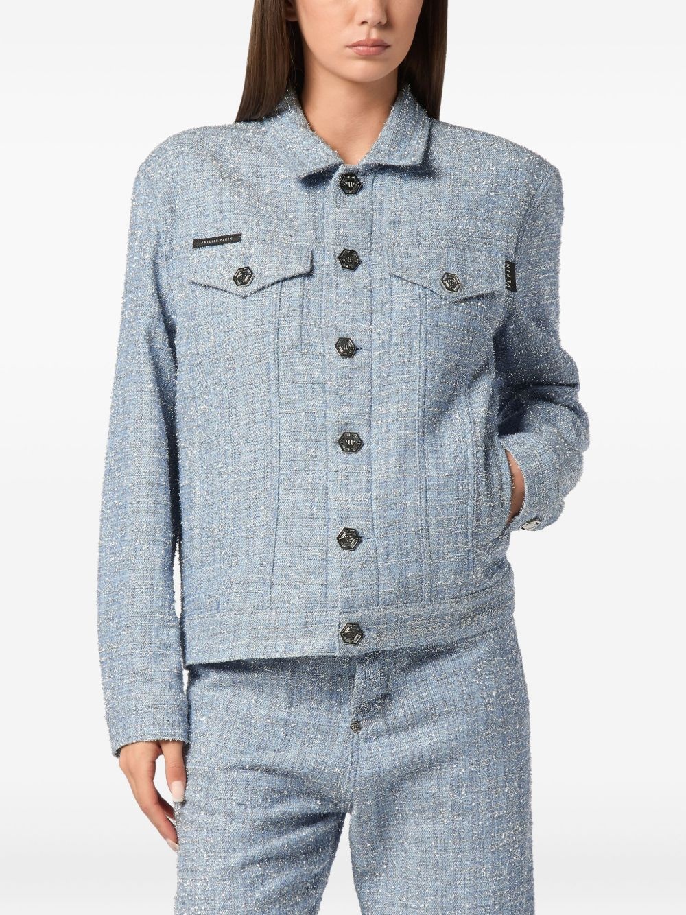 tweed cropped jacket - 3