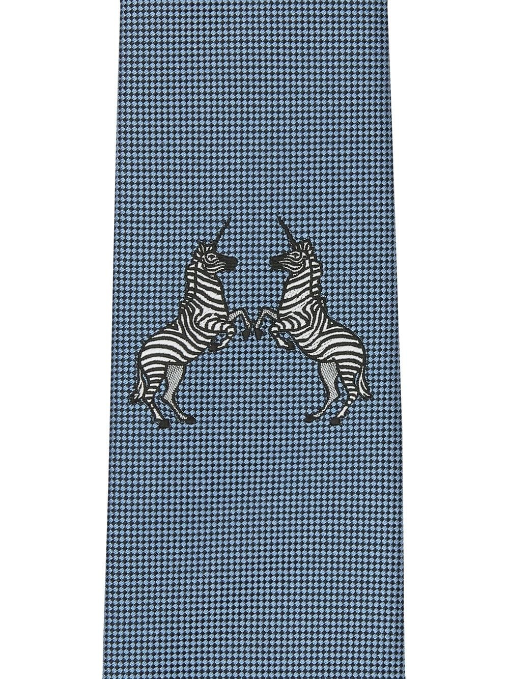 embroidered-zebra tie - 2