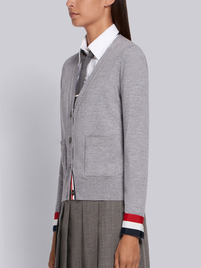 Thom Browne Grosgrain Cuff Wool Cardigan outlook