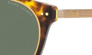 49mm Round Sunglasses in Havana/Green - 8