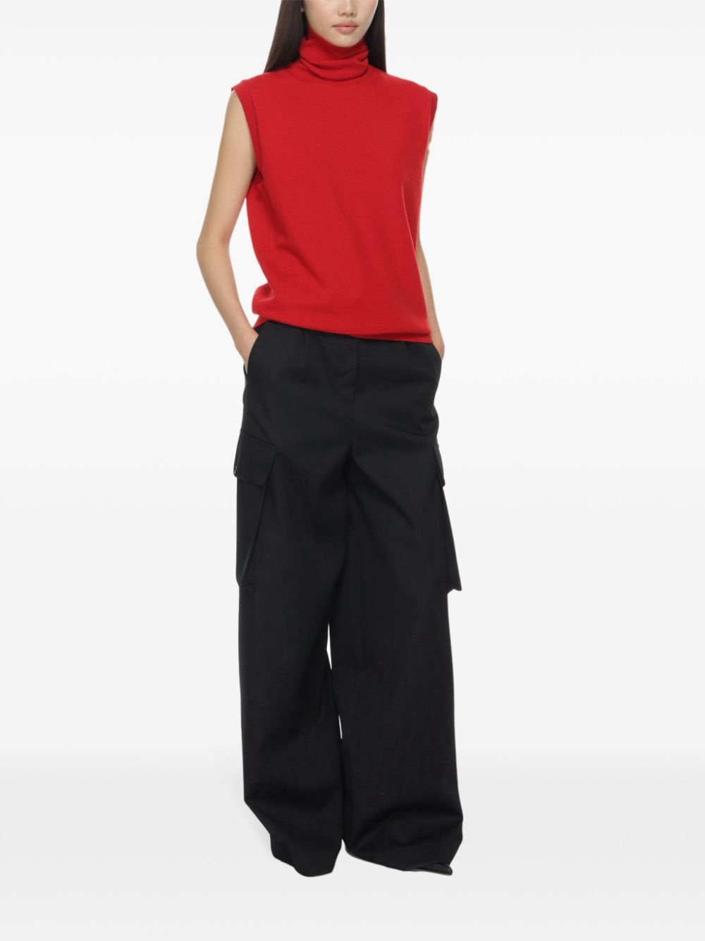 roll-neck knitted vest - 3