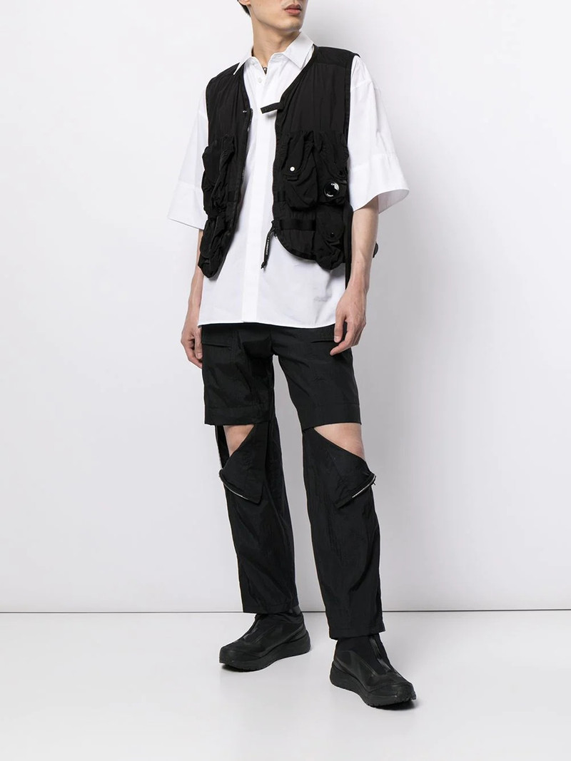 JUUN.J belted-waist cargo trousers outlook