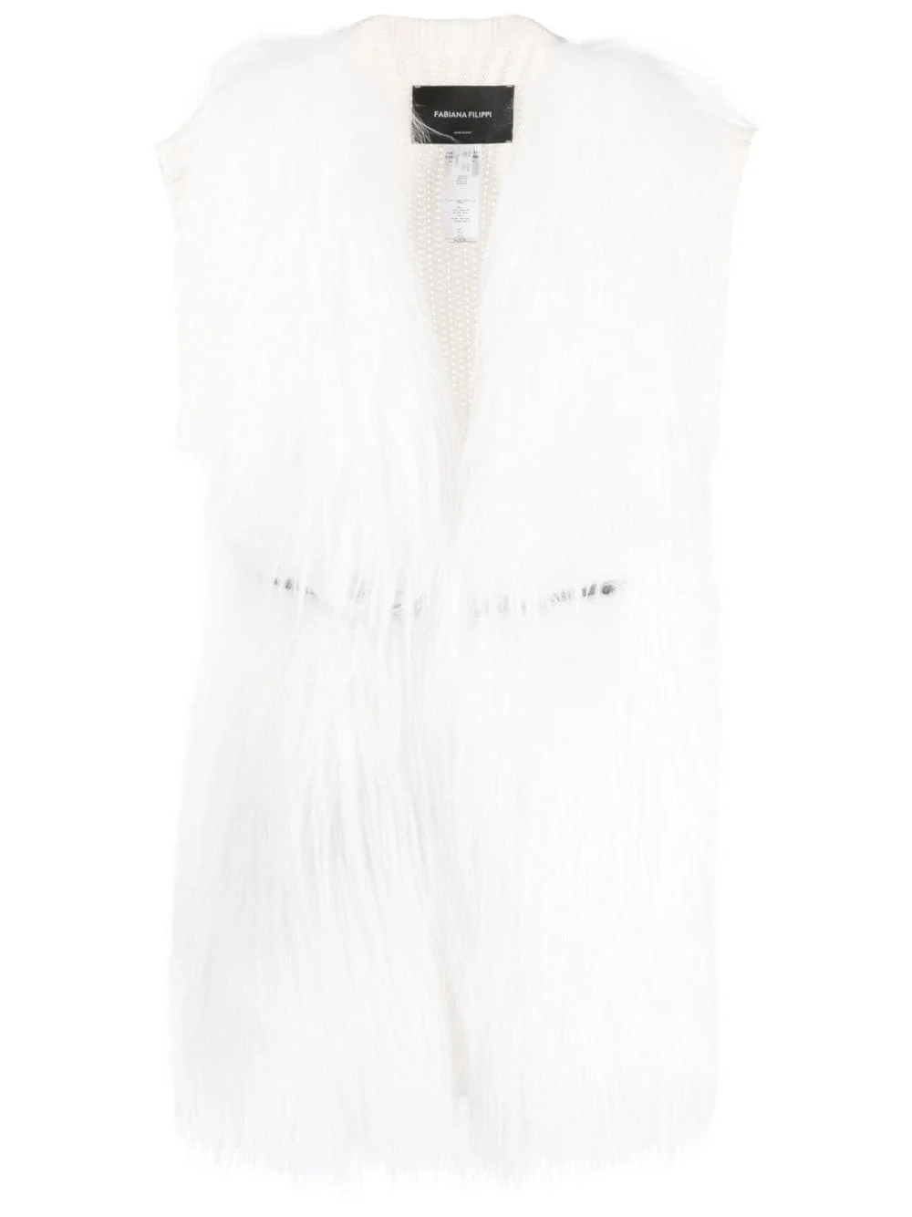 panelled faux-fur gilet - 1