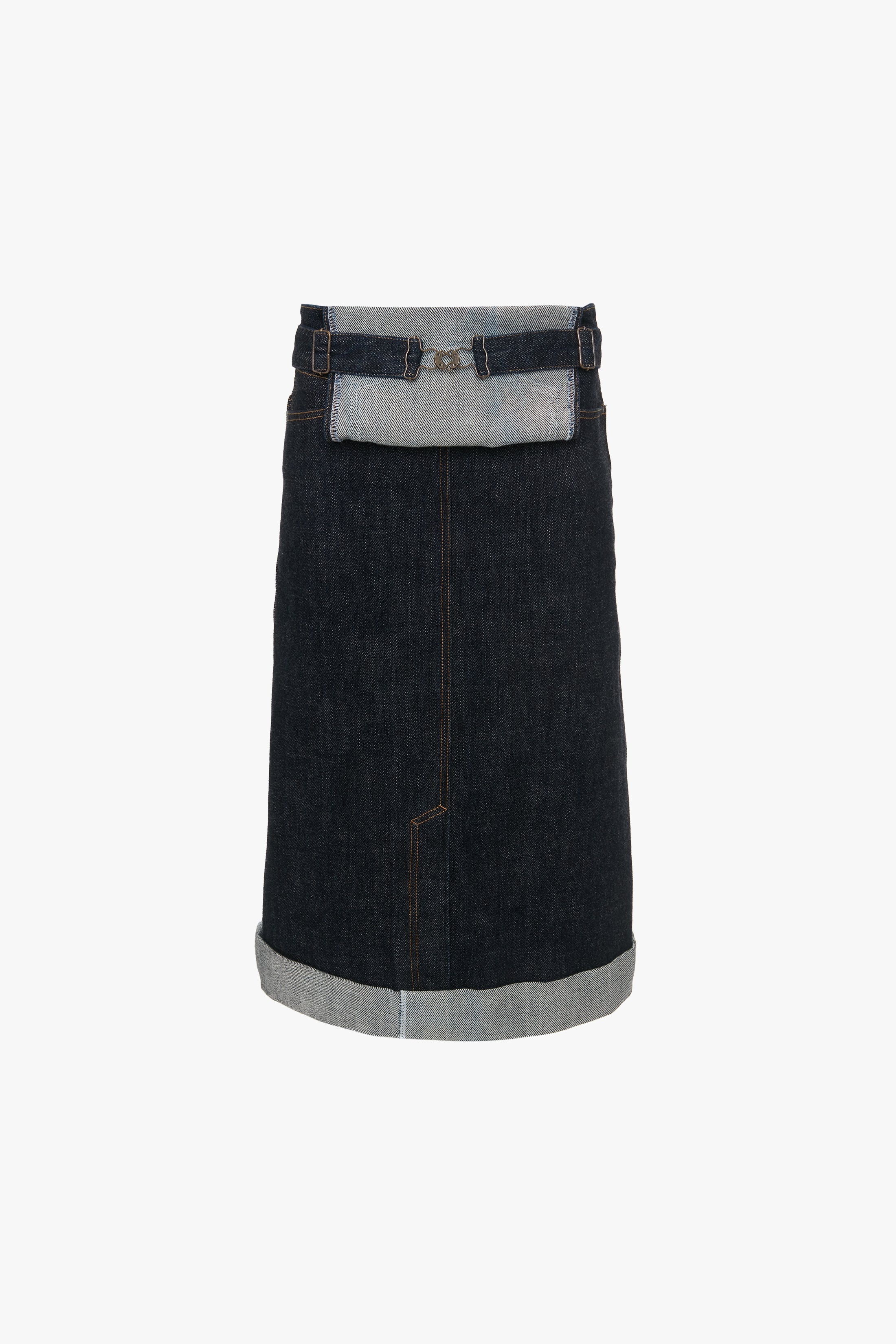Overall Skirt In Dark Indigo Rinse - 6