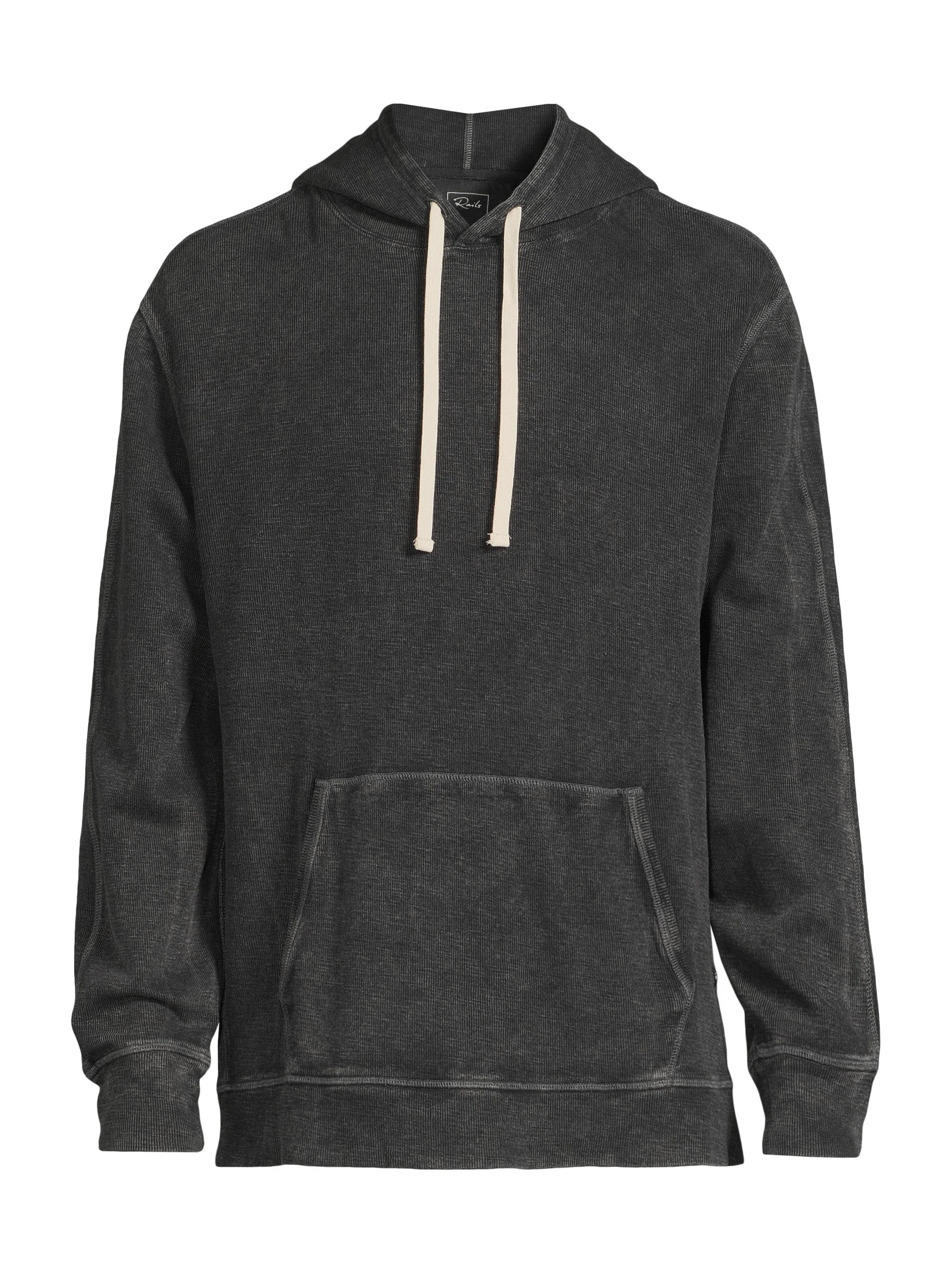 Men's Lightweight Jersey Hoodie - Washed Black - 1