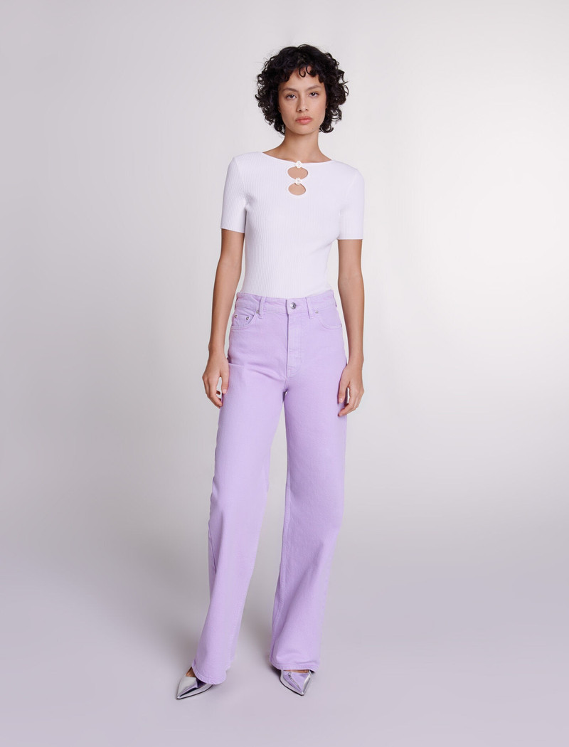 maje Cutaway knit top with jewellery outlook
