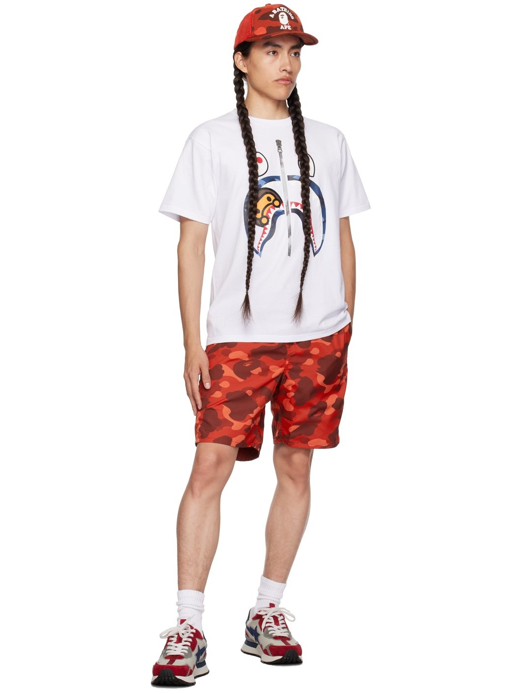 Red Camo Shark Reversible Shorts - 5
