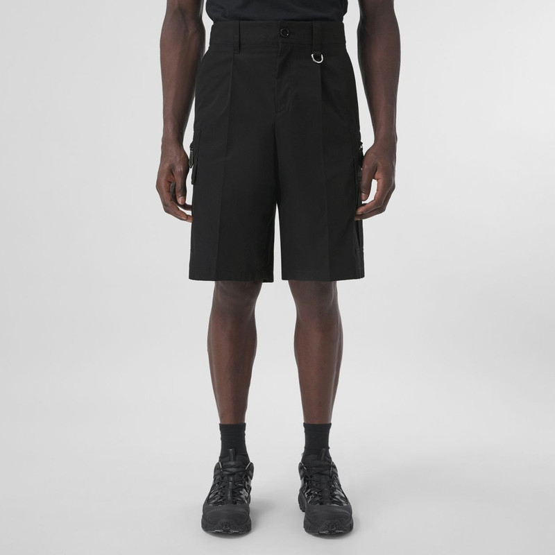 D-ring Detail Cotton Gabardine Shorts 5