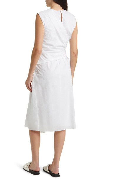 FRAME Ruched Sleeveless Cotton Midi Dress outlook