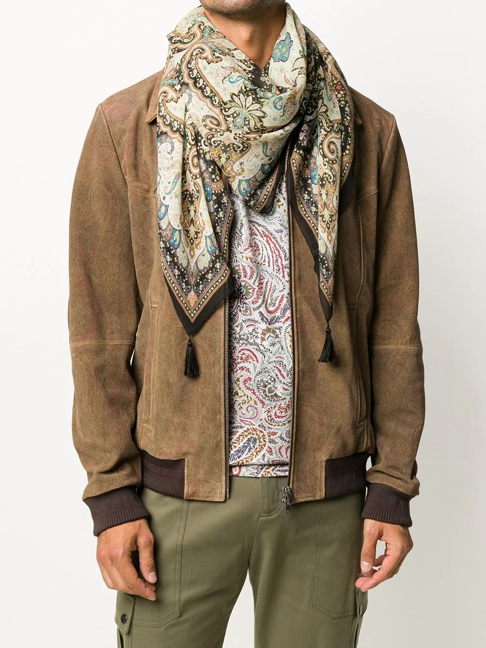 paisley print scarf - 2