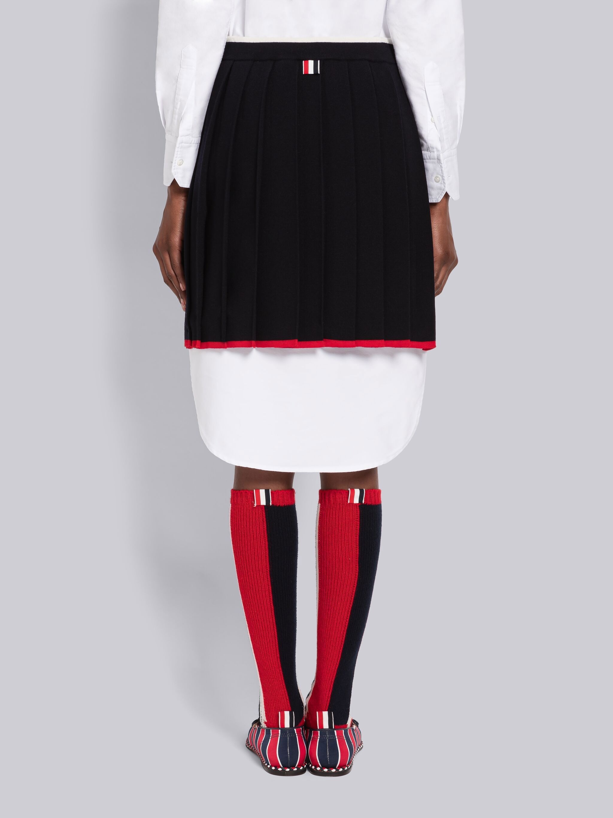 Milano Stitch Merino Tipping Pleated Mini Skirt - 3