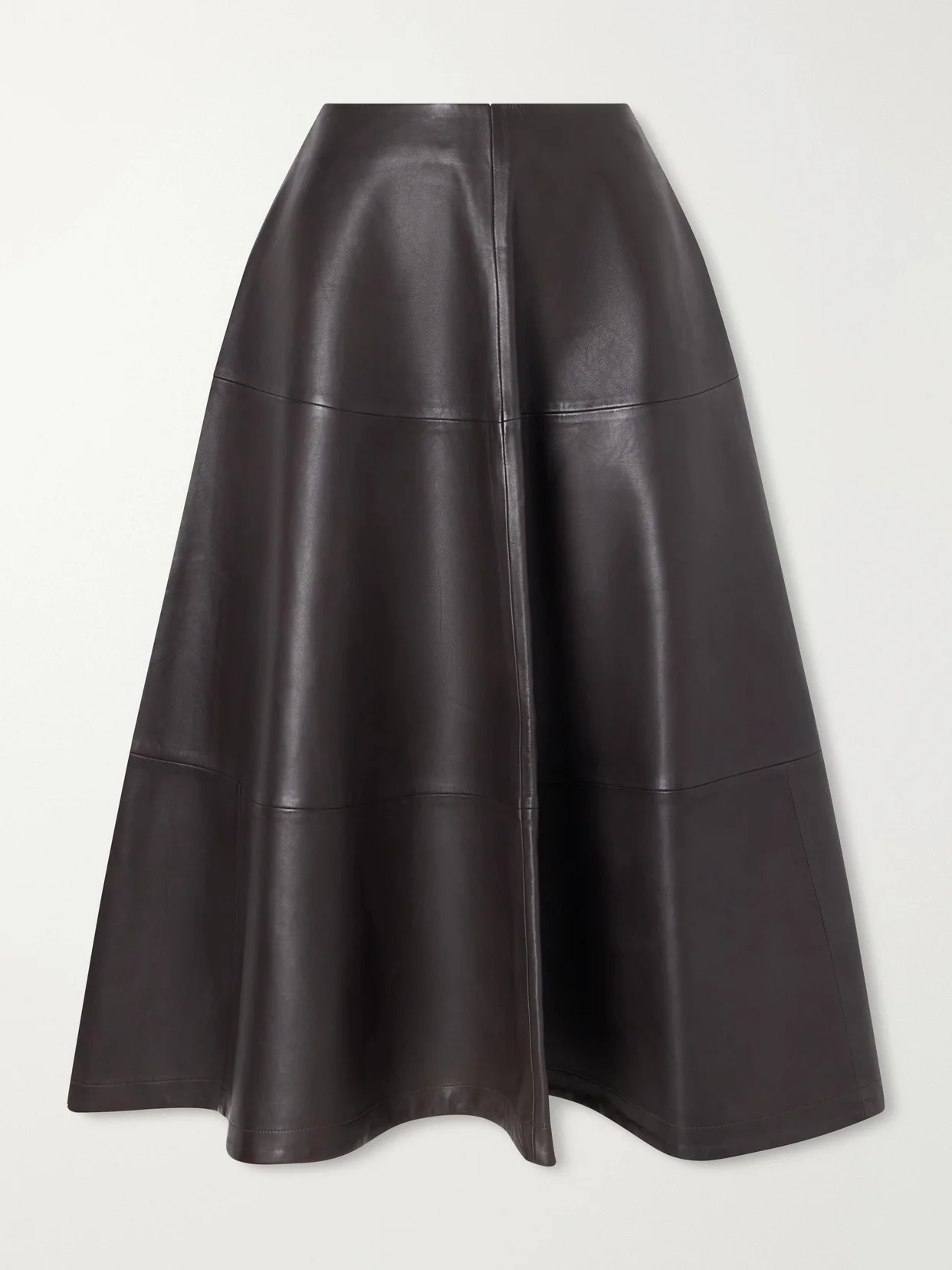 Varda Paneled Leather Midi Skirt - 1