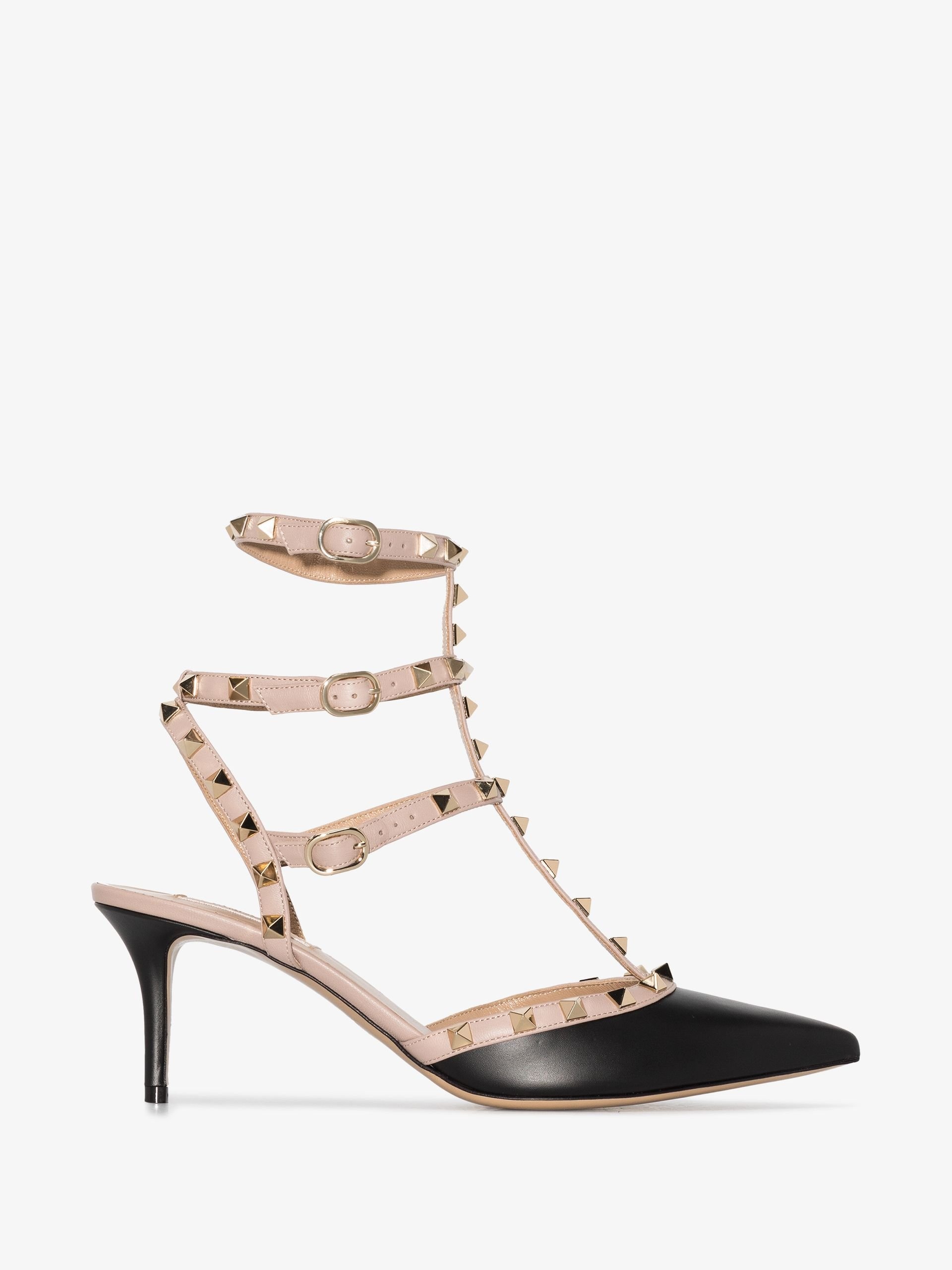 black and neutral Rockstud 65 leather pumps - 1