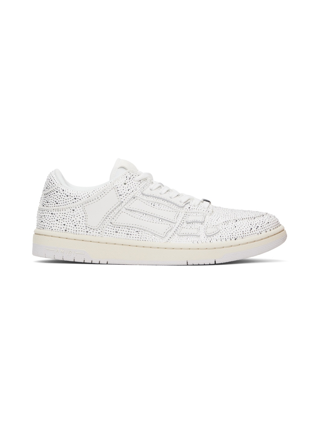 White Crystal Skel Top Low Sneakers - 1