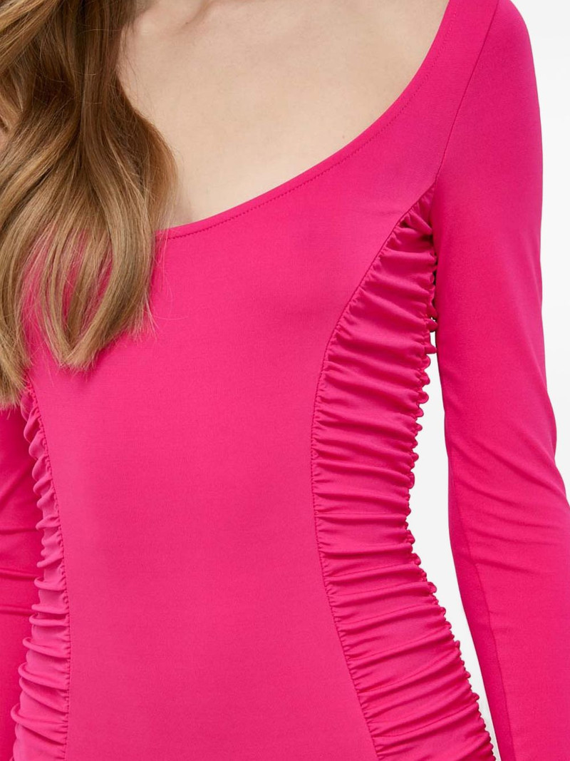 ruched long-sleeve maxi dress 4