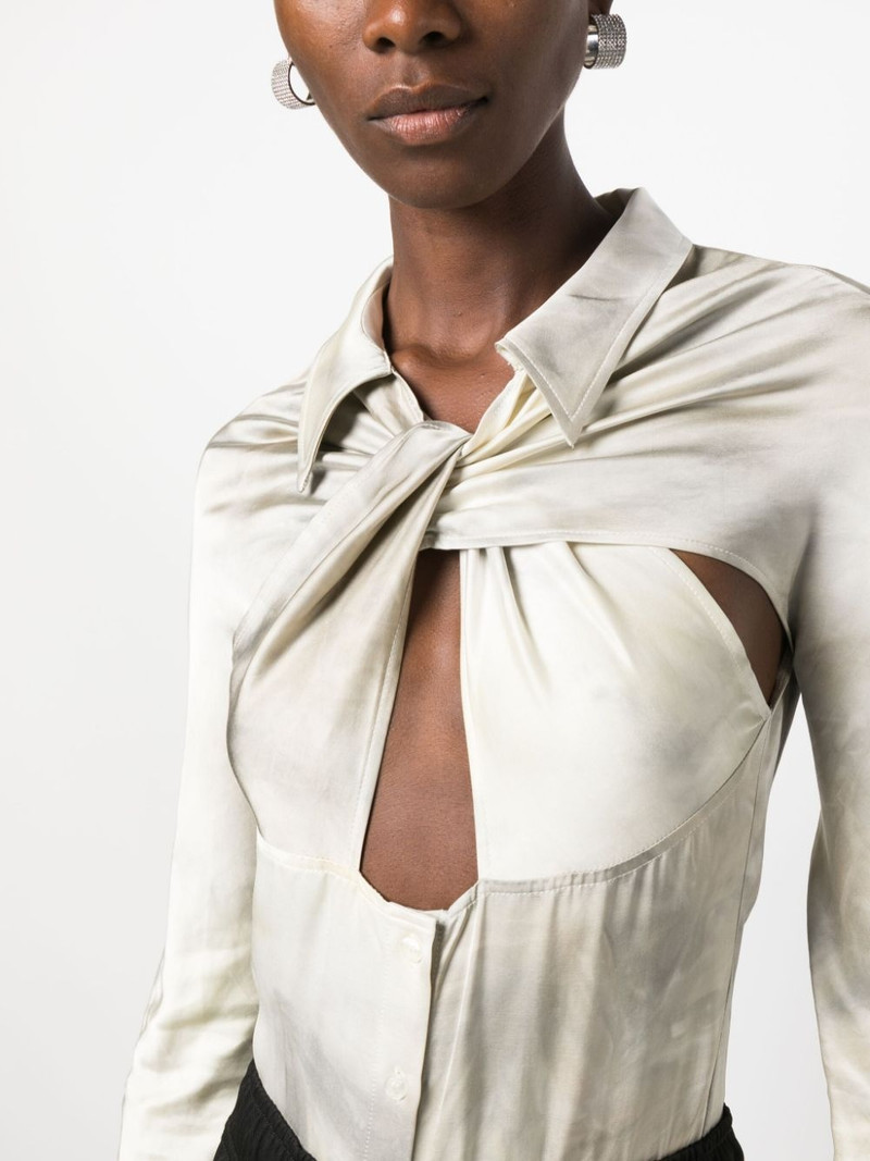 gradient-effect twist-detail shirt 5