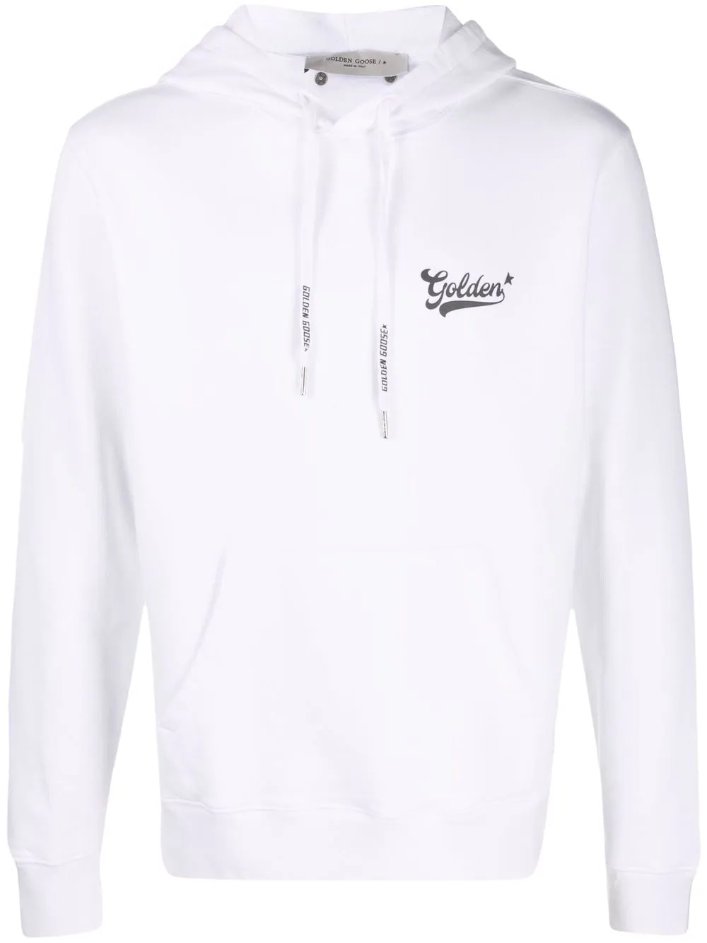 logo-print cotton hoodie - 1