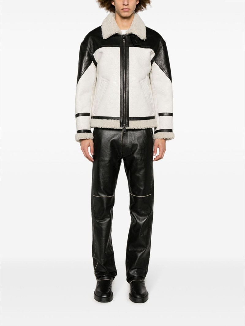 Neil Barrett faux-shearling trim leather jacket outlook