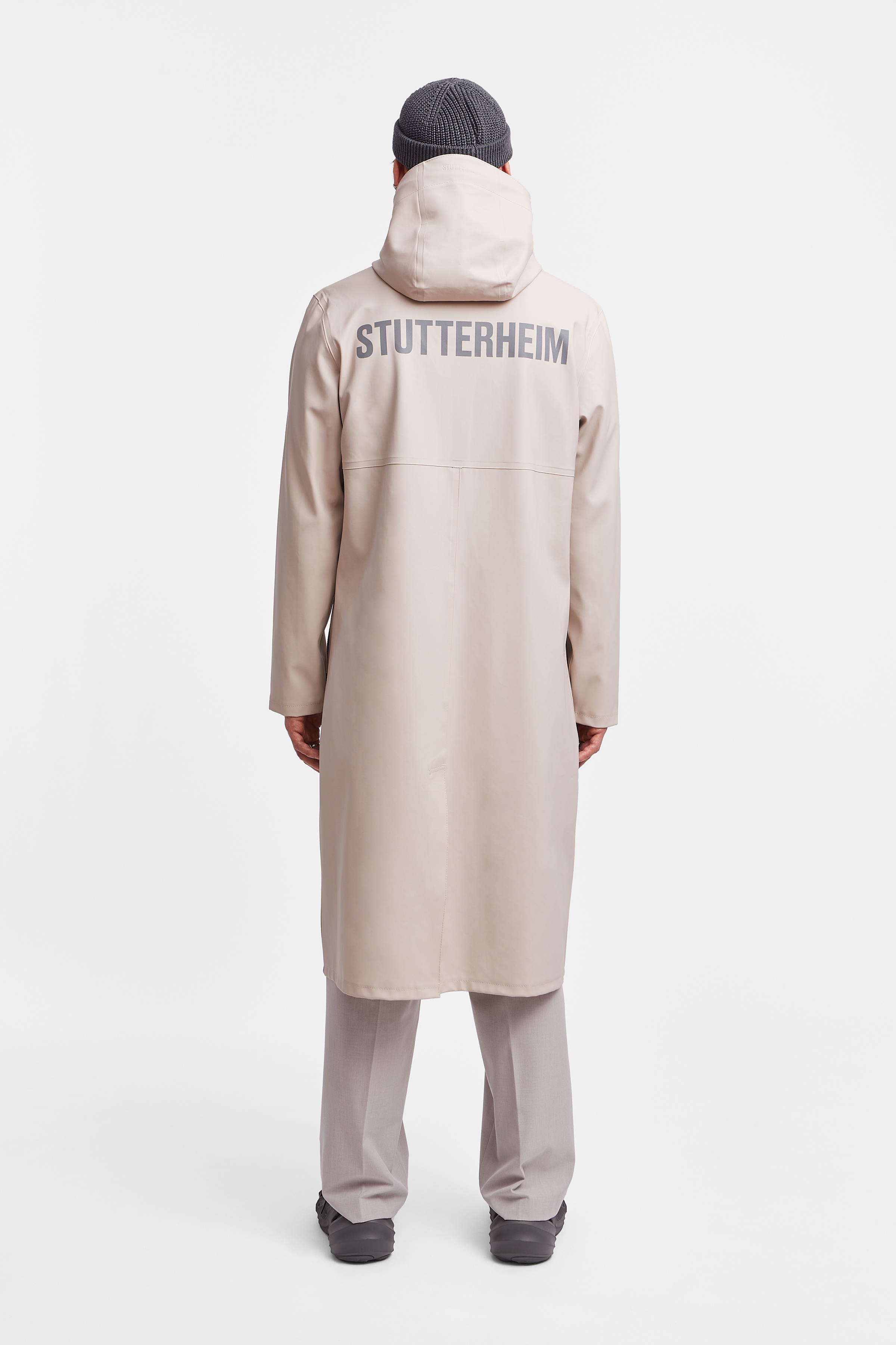 Stockholm Long Print Raincoat Light Sand - 15