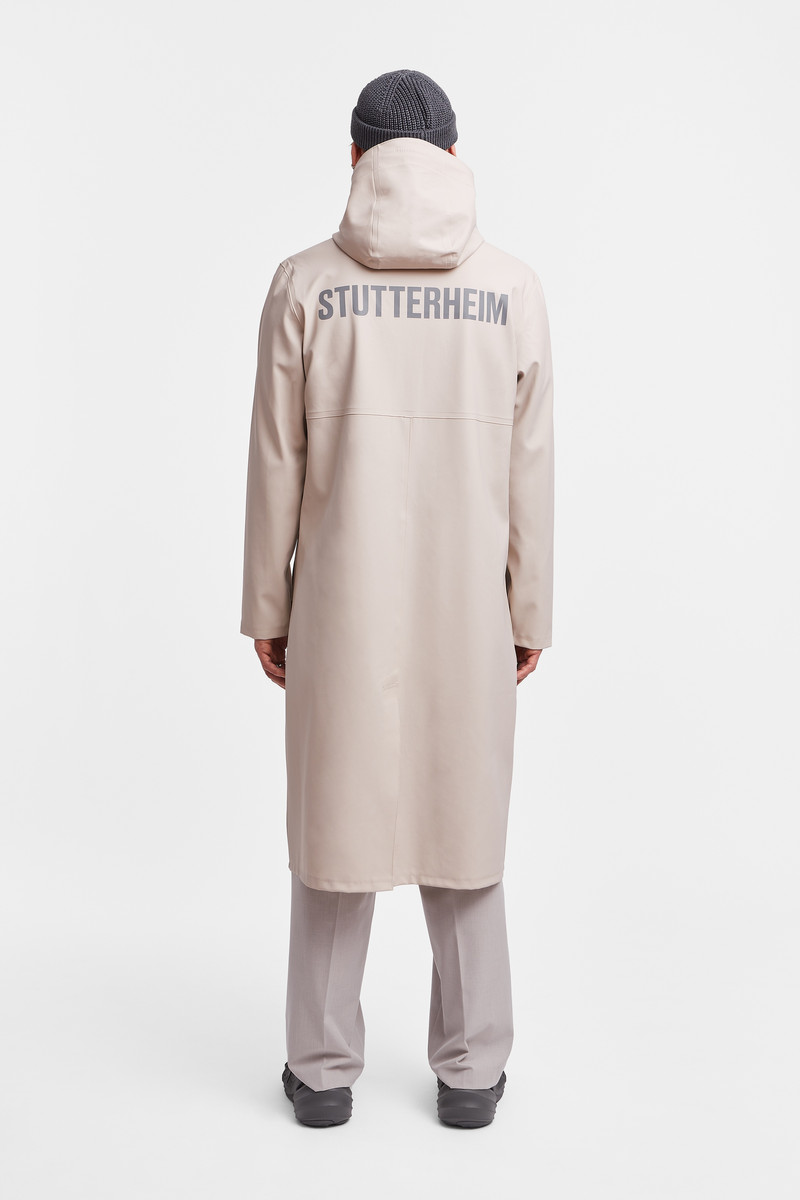 Stockholm Long Print Raincoat Light Sand 4
