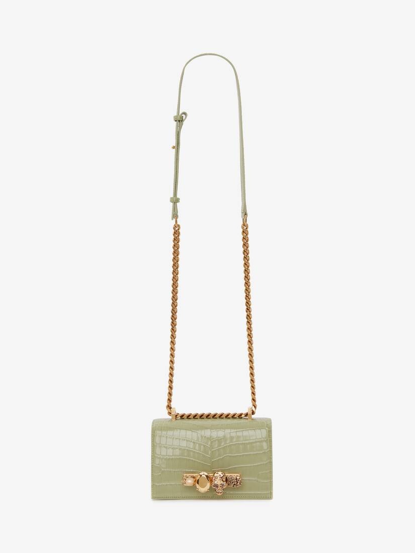Mini Jewelled Satchel in Sage - 5