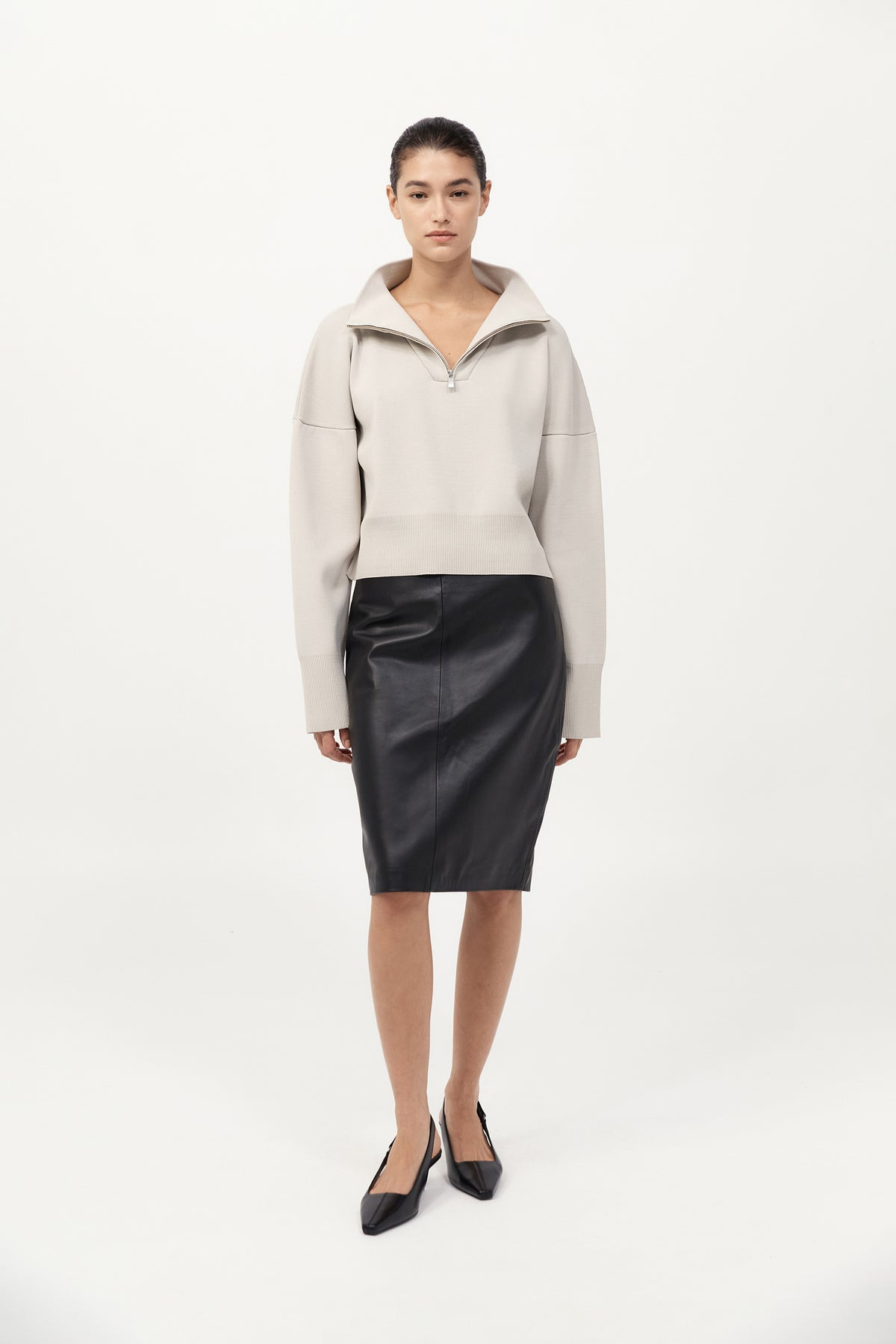 Milano Knit Zip Jumper - Silver - 2