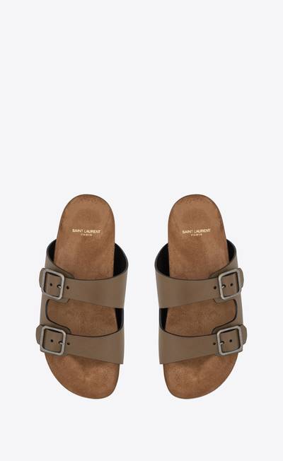 SAINT LAURENT jimmy flat sandals in smooth leather outlook