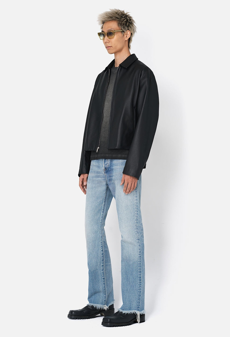 LEATHER CROPPED ZIP JACKET 4