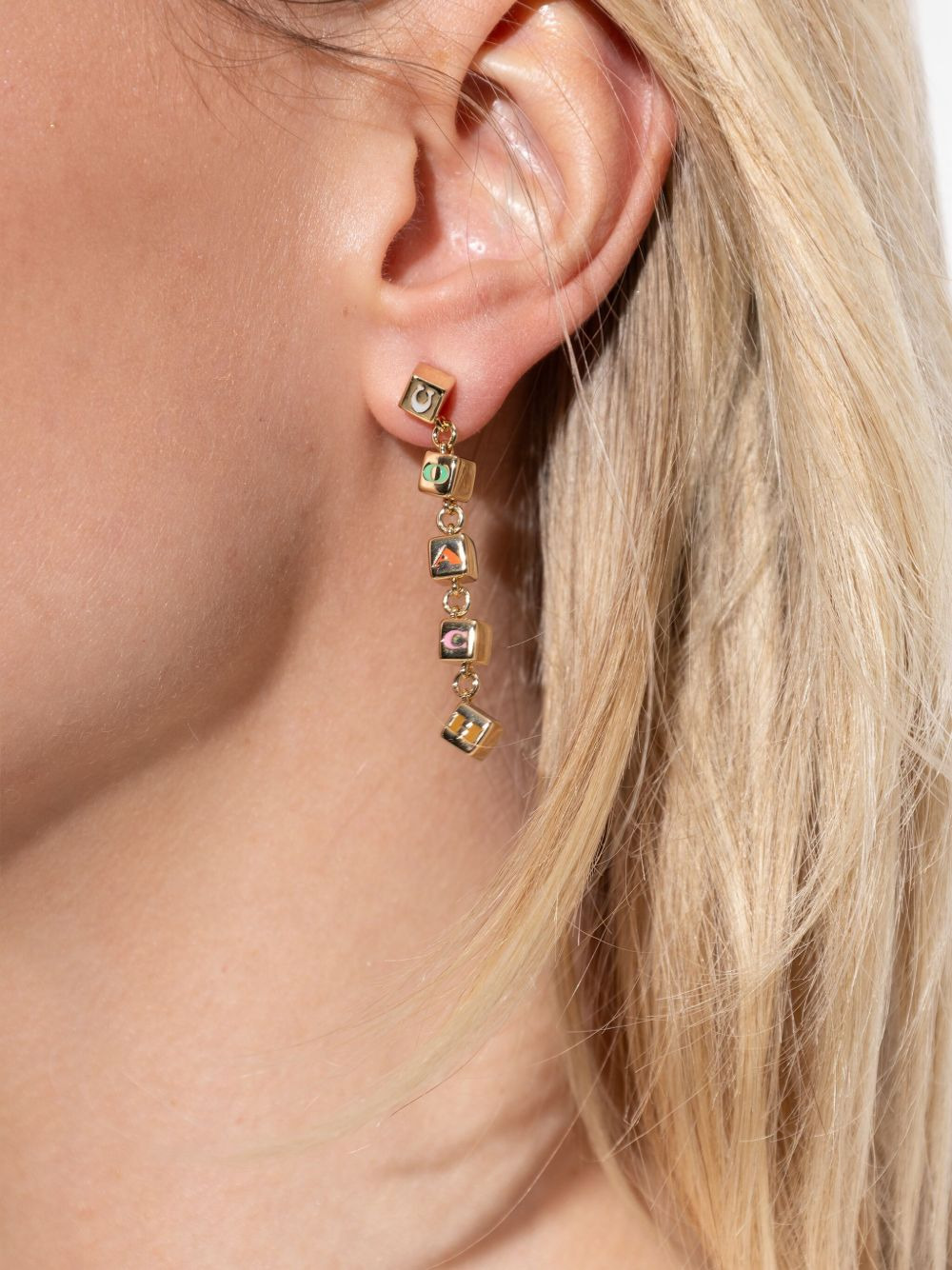 letter-charm earrings - 2