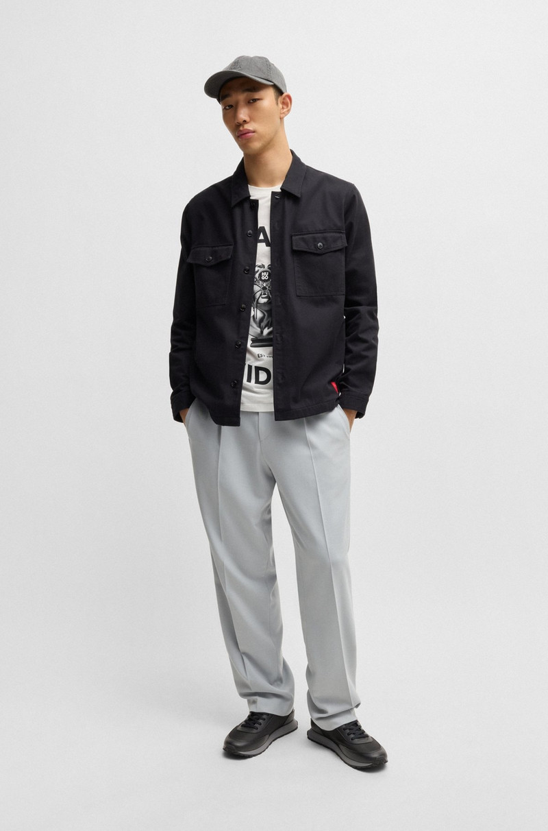HUGO MIXED-MATERIAL TRAINERS WITH LOGO FLAG outlook