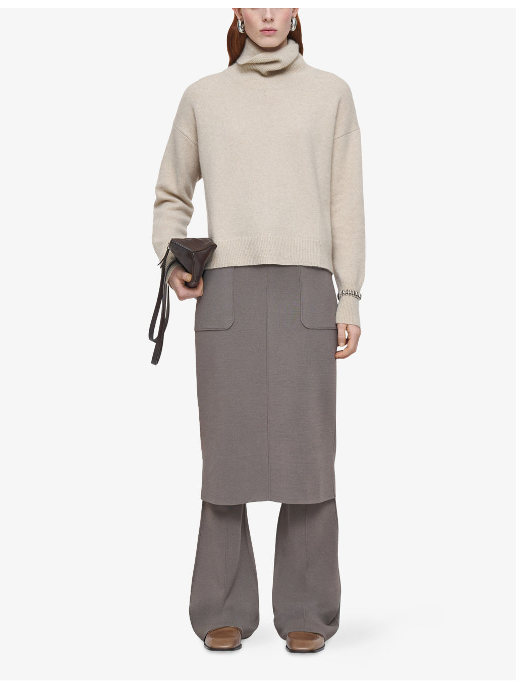 Brushed High-Neck Stretch Cashmere-Blend Jumper - 2