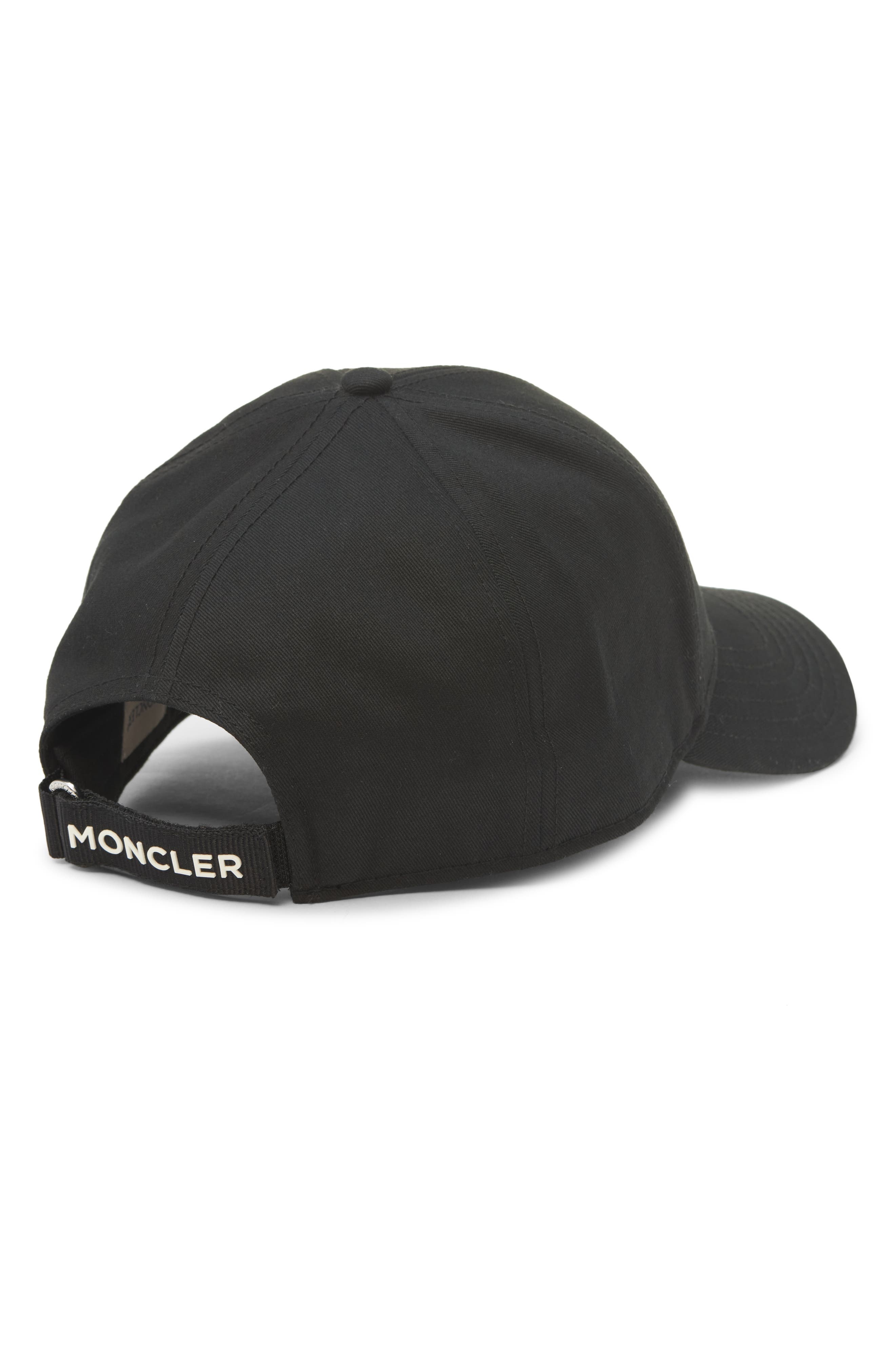 Moncler Logo Patch Adjustable Baseball Cap in Black at Nordstrom - 3