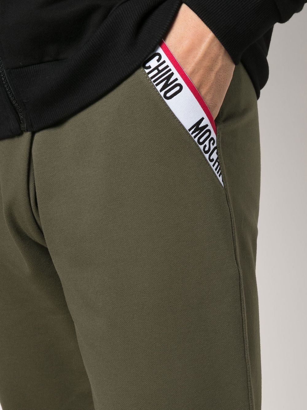 logo-print trim track pants - 5