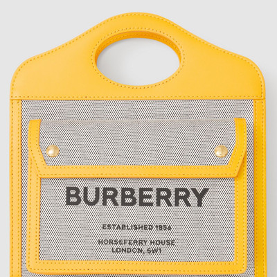 Burberry Mini Two-tone Canvas and Leather Pocket Bag outlook