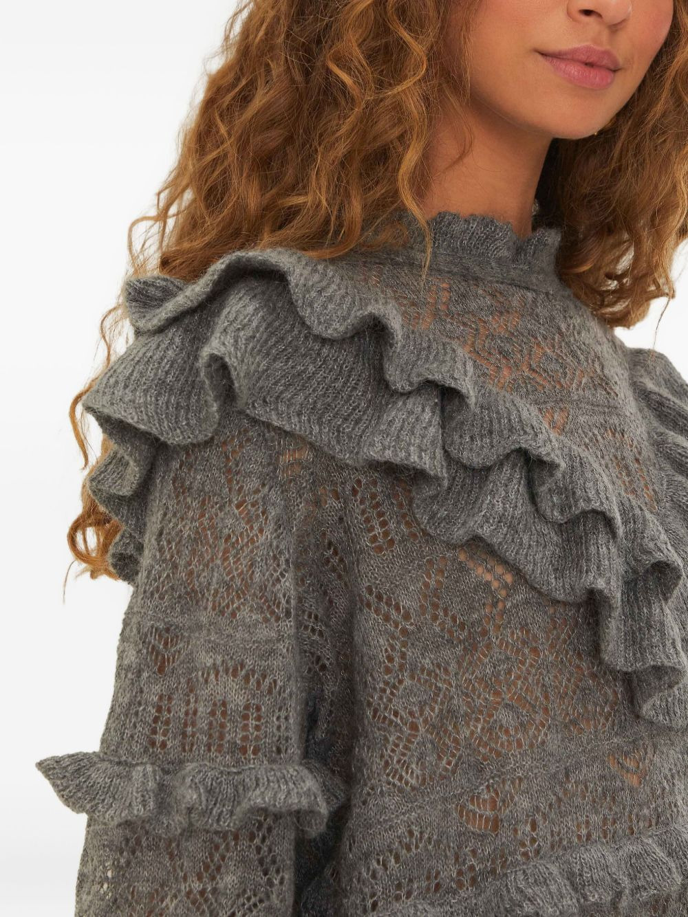 ruffle-detail sweater - 5