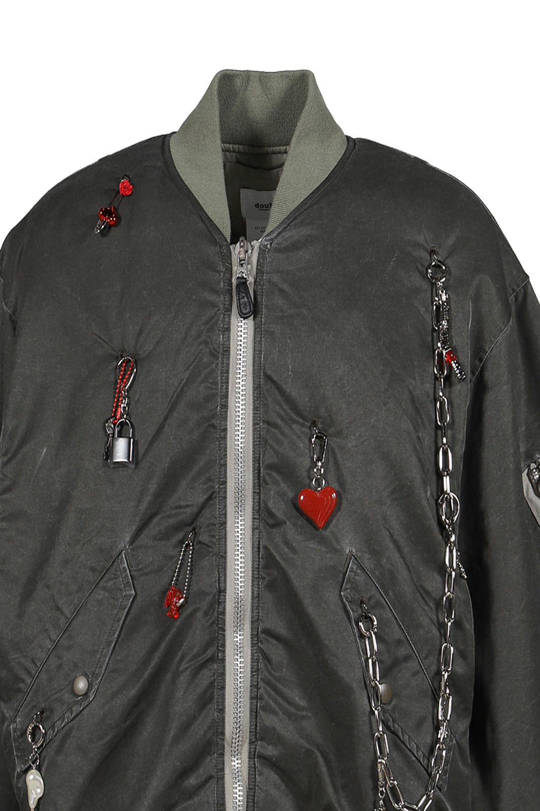 KEY CHAIN DECORATED BOMBER JACKET / KHA - 5