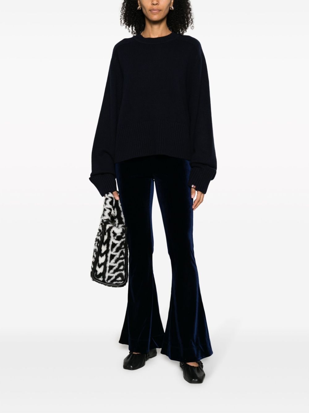 velvet flared trousers - 2