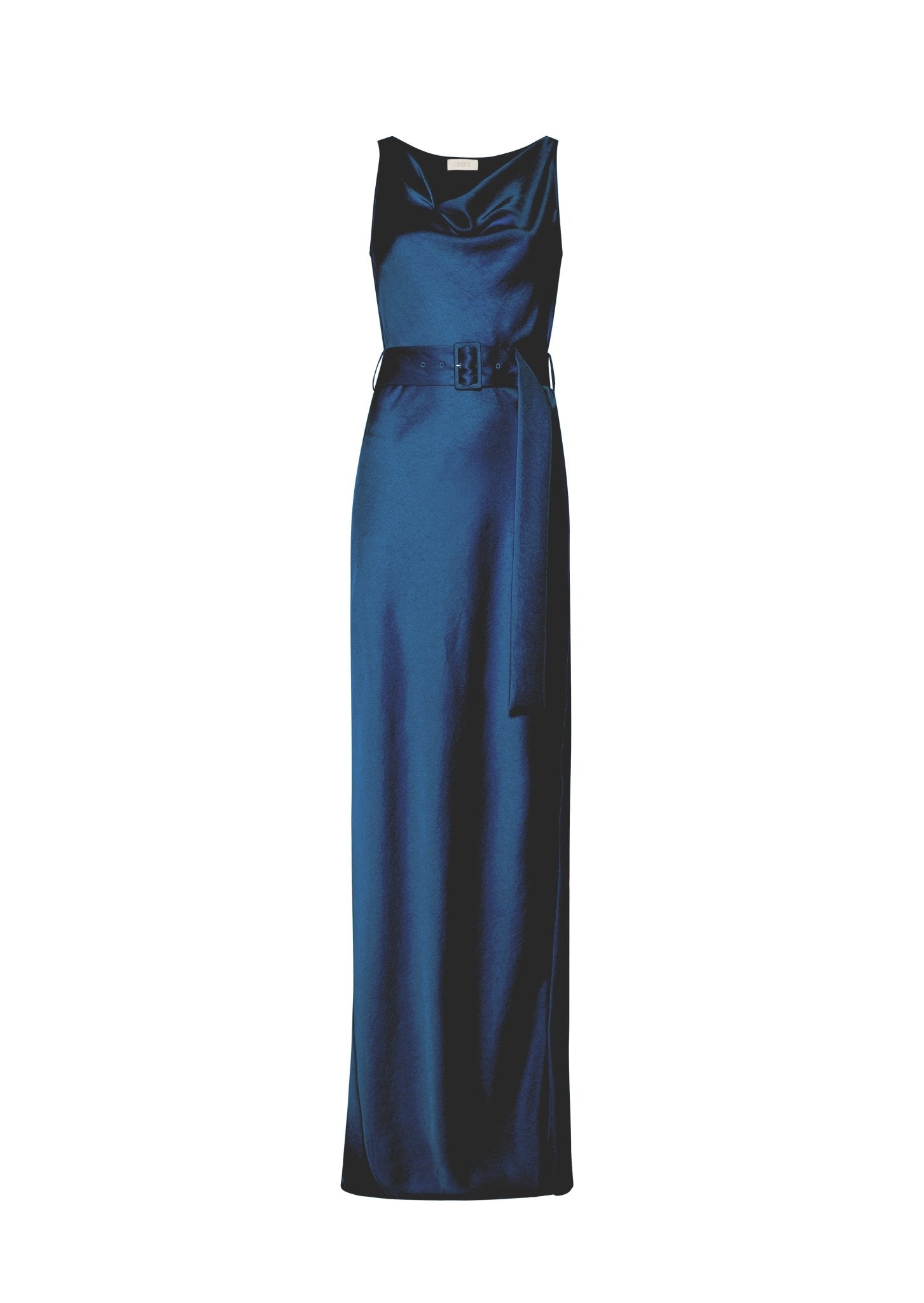 Satin Bias Belted Gown - 1