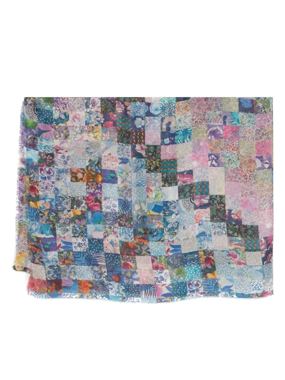 꽃 인쇄 패치 워크 scarf - 1