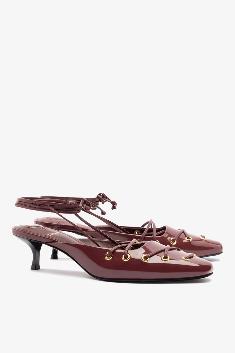 Amal Lace Up Pump In Burgundy Leather 3