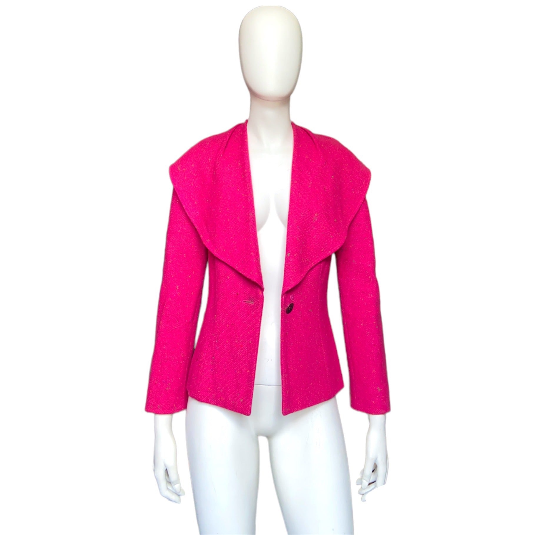 Dior fw1998 galliano pink sprinkle wool blazer coat bar jacket - 5