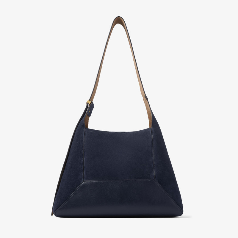 Diamond Hobo Medium Marine Suede Shoulder Bag 6