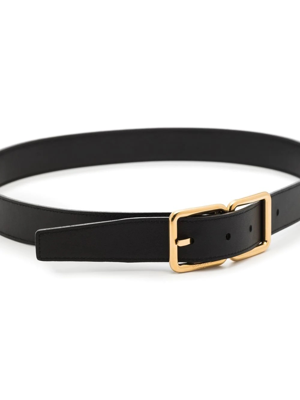 double-buckle leather belt - 3