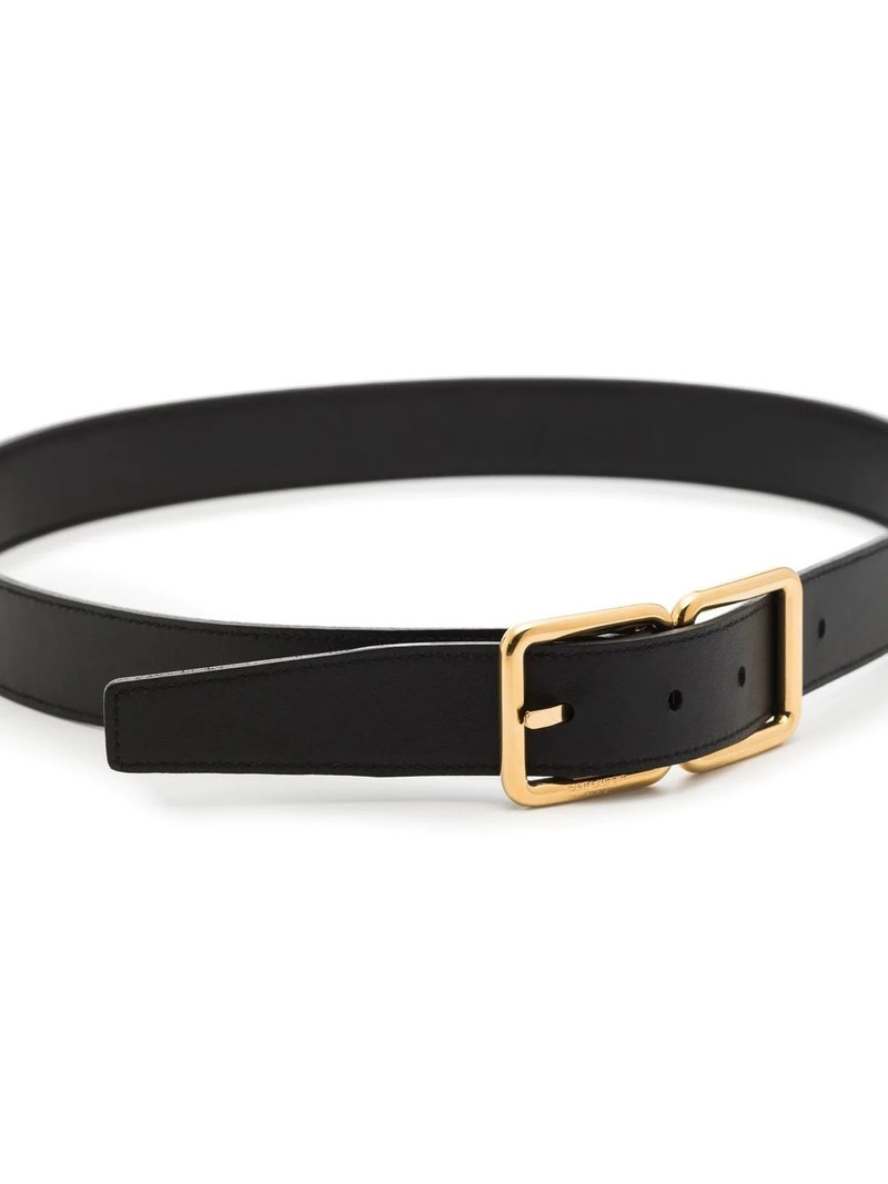 double-buckle leather belt 3