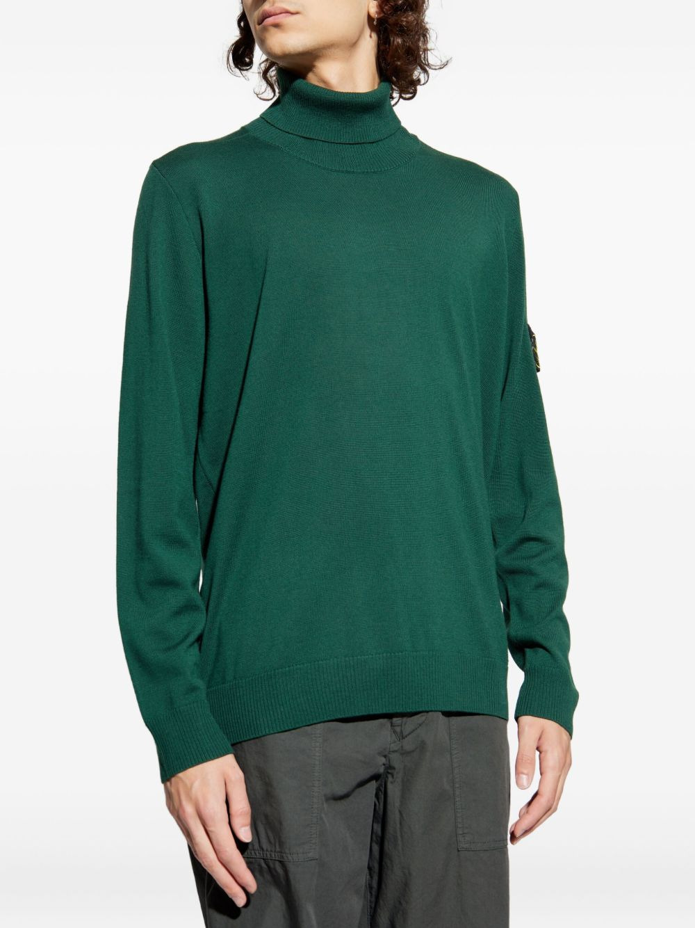 roll-neck patch-pocket sweater - 3